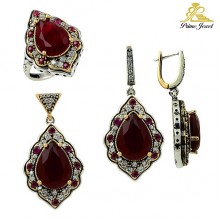 Gümüş Otantik Taşlı Set